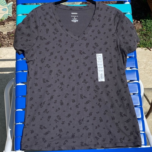 Sonoma Short Sleeve V Neck Tee Women Small - Picture 4 of 6